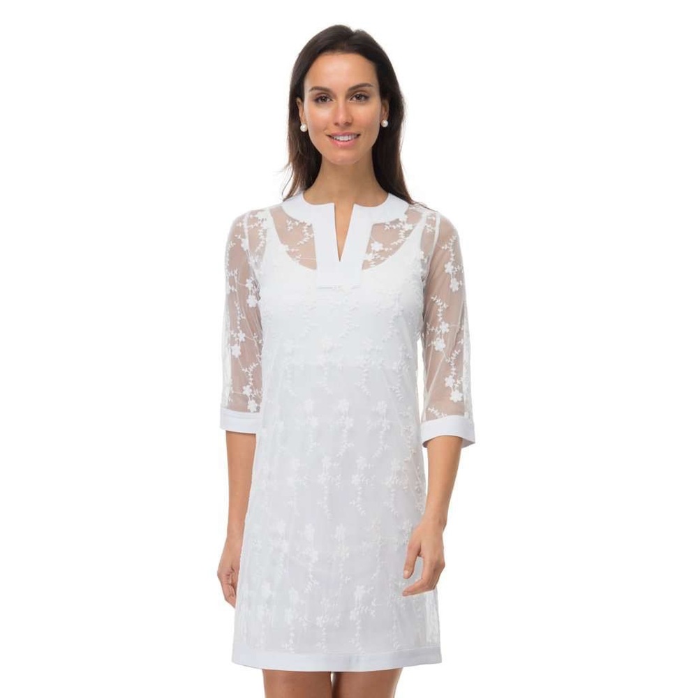 GRETCHEN SCOTT•net game black embroidered shift dress small NWT